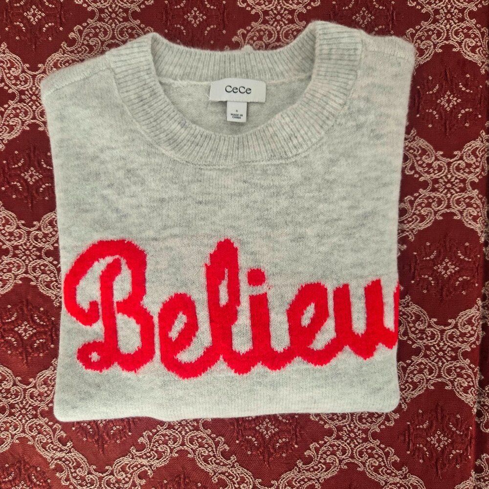 NWT CeCe "Believe" sweater